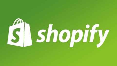 shopify logo on green background