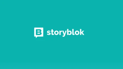 storyblok logo on cyan background