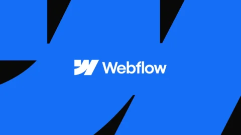 webflow logo on big, blue webflow logo