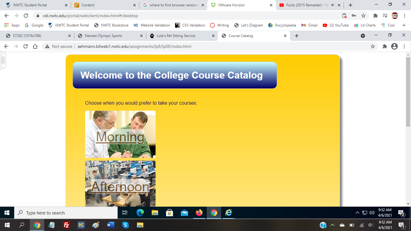chrome course catalog