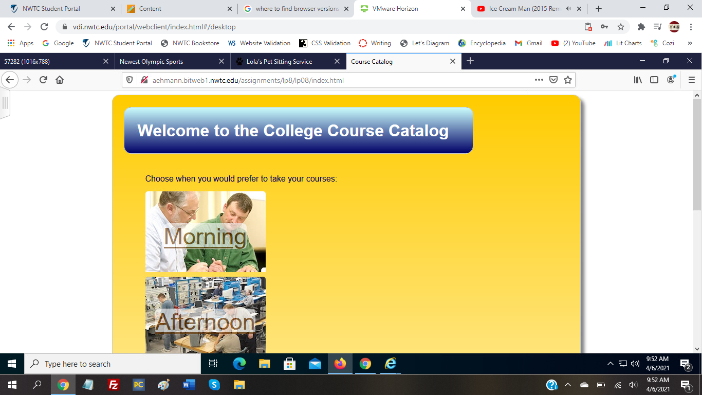 firefox course catalog
