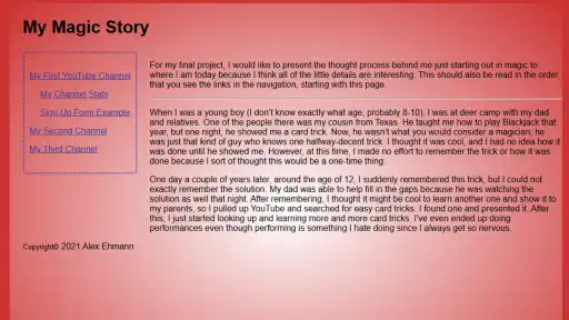 website coding final project home page