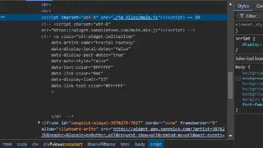 commented out code in dev tools